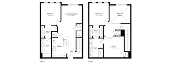 Three Bedroom Floor Plan at Lyra Sarasota