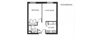 One Bedroom Floor Plan at Landmark Affordable Apartments in Baltimore, MD