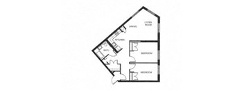 Two Bedroom Floor Plan at Landmark Affordable Apartments in Baltimore, MD