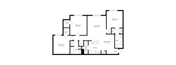 Three Bedroom Floor Plan at Mariners Cay Affordable Apartments in Spring Hill FL
