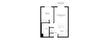 One Bedroom Floor Plan at Marquee Square Apartments in Tampa FL