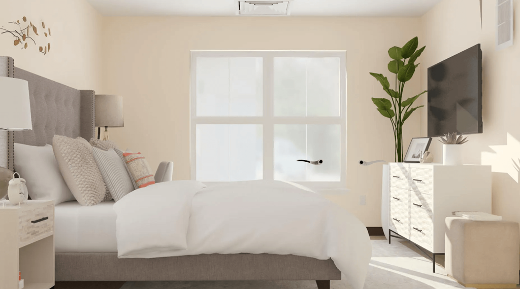 Bedroom Rendering for Wharfside Commons Renovations Affordable Apartments in Middletown CT