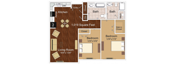 Two-Bedroom Apartment Meadow Green Senior Apartments  in Toms River NJ