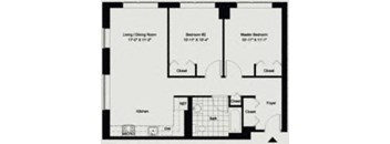 Two Bedroom Floor Plan at Metro 125 Affordable Apartments in NYC