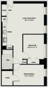 Two Bedroom Floor Plan at Metro 125 Affordable Apartments in NYC
