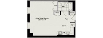 Studio Floor Plan at Metro 125 Affordable Apartments in NYC