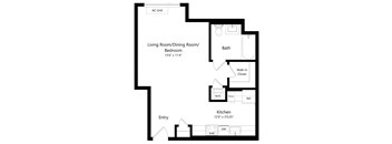 Studio Floor Plan at One East Harlem Luxury Apartments in East Harlem NY
