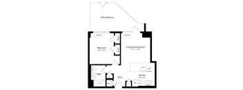 One Bedroom Floor Plan at One East Harlem Luxury Apartments in East Harlem NY