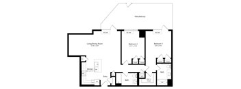 Two Bedroom Floor Plan at One East Harlem Luxury Apartments in East Harlem NY