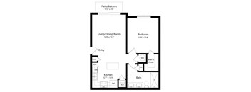 One Bedroom Floor Plan at Palm Ranch Luxury Apartments in Davie FL