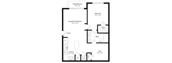 One Bedroom Floor Plan at Palm Ranch Luxury Apartments in Davie FL