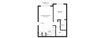 One Bedroom Floor Plan at Palm Ranch Luxury Apartments in Davie FL