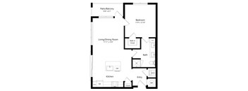 One Bedroom Floor Plan at Parc at White Rock Luxury Apartments in Dallas TX