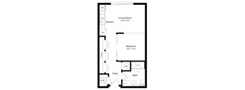 Studio Floor Plan at Parc at White Rock Luxury Apartments in Dallas TX