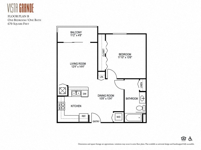One Bedroom Floor Plan at Vista Grande Senior Apartments in Miami FL