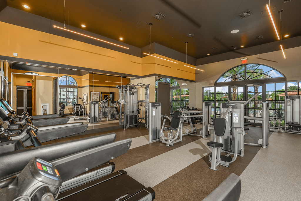 Spacious fitness center at Palm Ranch Apartments in Davie, FL