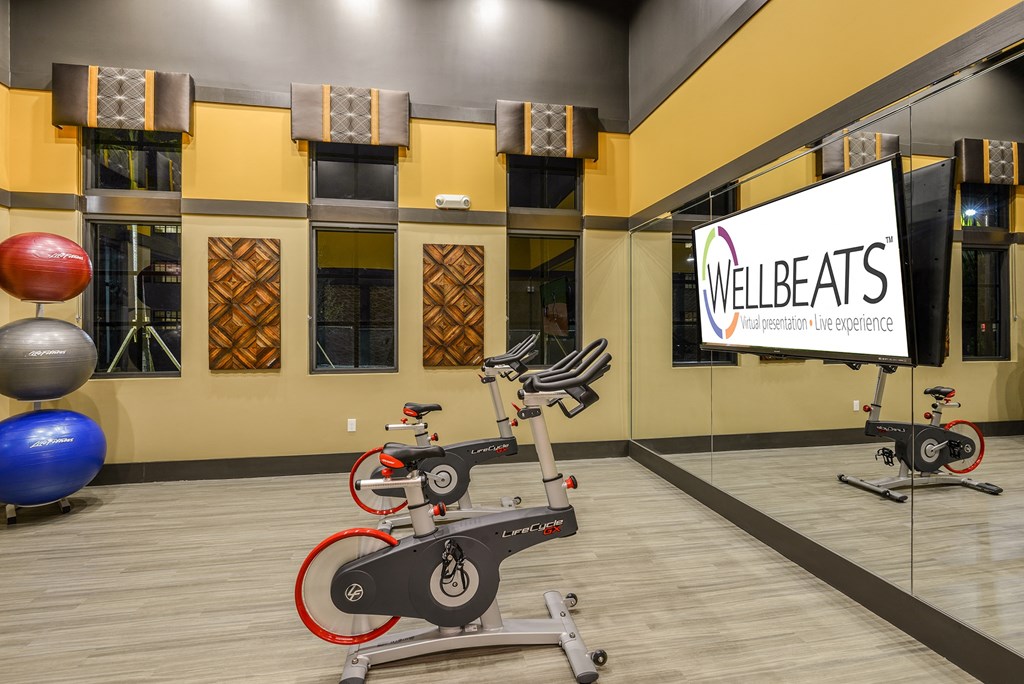 Spin studio with WellBeats at Palm Ranch Apartments in Davie, FL
