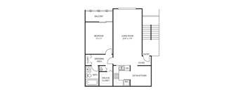 One Bedroom Floor Plan at Rivercrest Apartments in Melbourne FL