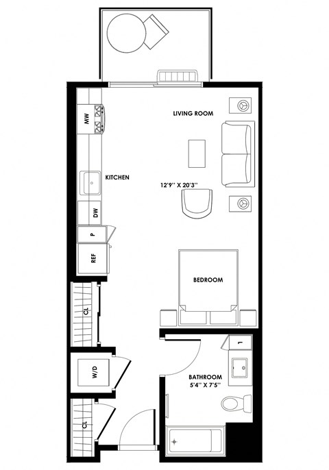 A 523 Sqft Apartment at The Chandler NoHo Apartments in North Hollywood, CA