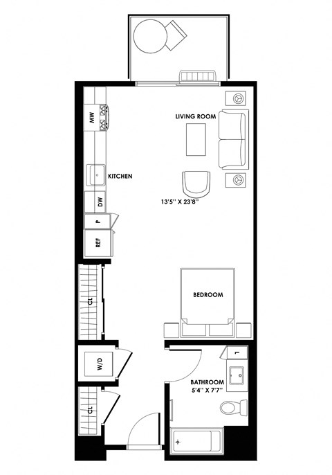 601 SF Studio Apartments at The Chandler NoHo Apartments in North Hollywood, CA