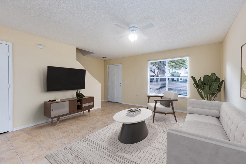 Living Room at Santa Fe Oaks Affordable Apartments in Gainesville FL