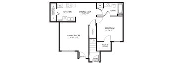 One Bedroom Floor Plan at Spring Haven Affordable Apartments in Spring Hill FL
