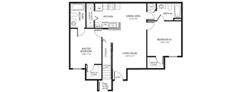 Two Bedroom Floor Plan at Spring Haven Affordable Apartments in Spring Hill FL