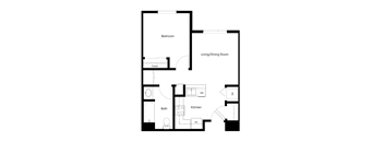 One Bedroom Floor Plan at Sycamore Senior Village in Oxnard CA