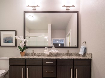 Double Vanities in Select Apartments at Parc at White Rock Luxury Apartments in Dallas TX - Photo Gallery 4