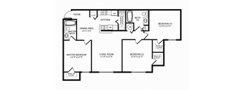 Three Bedroom Floor Plan at Mariners Cay Affordable Apartments in Spring Hill FL