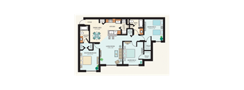 Three Bedroom Floor Plan at Mariners Cay Affordable Apartments in Spring Hill FL