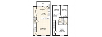 three floor plan of a house with a garage