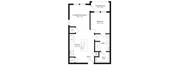 One Bedroom Floor Plan at The Exchange Luxury Apartments in St. Petersburg, FL