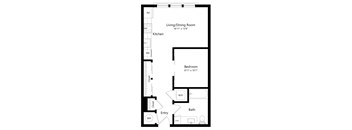 Studio Floor Plan  at The Exchange Luxury Apartments in St Pete FL