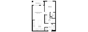 One Bedroom Floor Plan at The Gallery at Trinity Luxury Apartments in Trinity FL