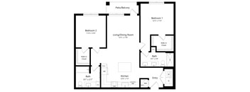 Two Bedroom Floor Plans at The Gallery at Trinity Luxury Apartments in Trinity FL