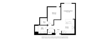 One Bedroom Floor Plan at The Huntington Luxury Apartments in Duarte CA