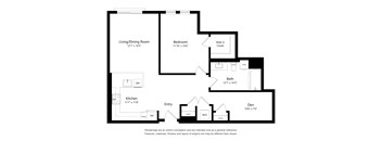 One Bedroom Floor Plan at The Huntington Luxury Apartments in Duarte CA