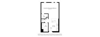 Studio Floor Plan at The Huntington Luxury Apartments in Duarte CA
