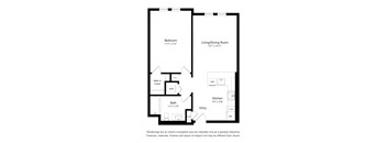 One Bedroom Floor Plan at The Huntington Luxury Apartments in Duarte CA