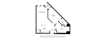 One Bedroom Floor Plan at The Huntington Luxury Apartments in Duarte CA