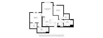 Two Bedroom Floor Plan at The Huntington Luxury Apartments in Duarte CA
