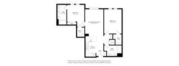 Two Bedroom Floor Plan at The Huntington Luxury Apartments in Duarte CA