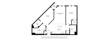 Two Bedroom Floor Plan at The Huntington Luxury Apartments in Duarte CA