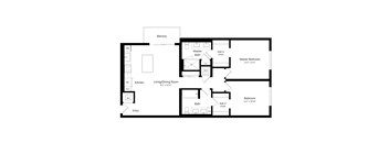 Two Bedroom Floor Plan at The Marc Luxury Apartments in Palm Beach Gardens, FL