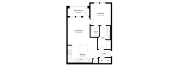 One Bedroom Floor Plan at The Morgan Luxury Apartments in Orlando FL