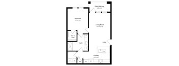 One Bedroom Floor Plan at The Morgan Luxury Apartments in Orlando FL