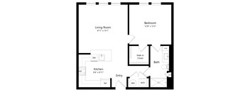 One Bedroom Floor Plan at The Morgan Luxury Apartments in Orlando FL