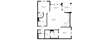 Two Bedroom Floor Plan at The Morgan Luxury Apartments in Orlando FL