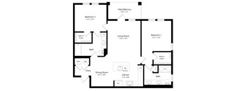 Two Bedroom Floor Plan at The Morgan Luxury Apartments in Orlando FL